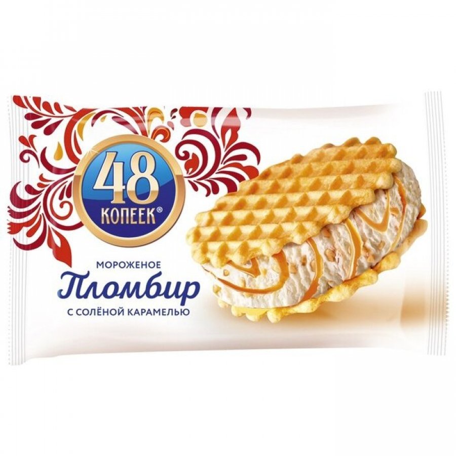 Мороженое политое карамелью