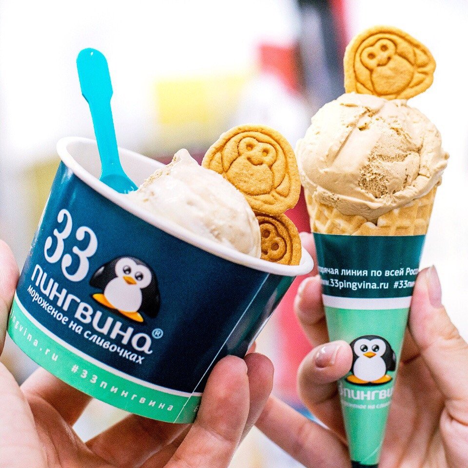 Сырное мороженое 33 пингвина