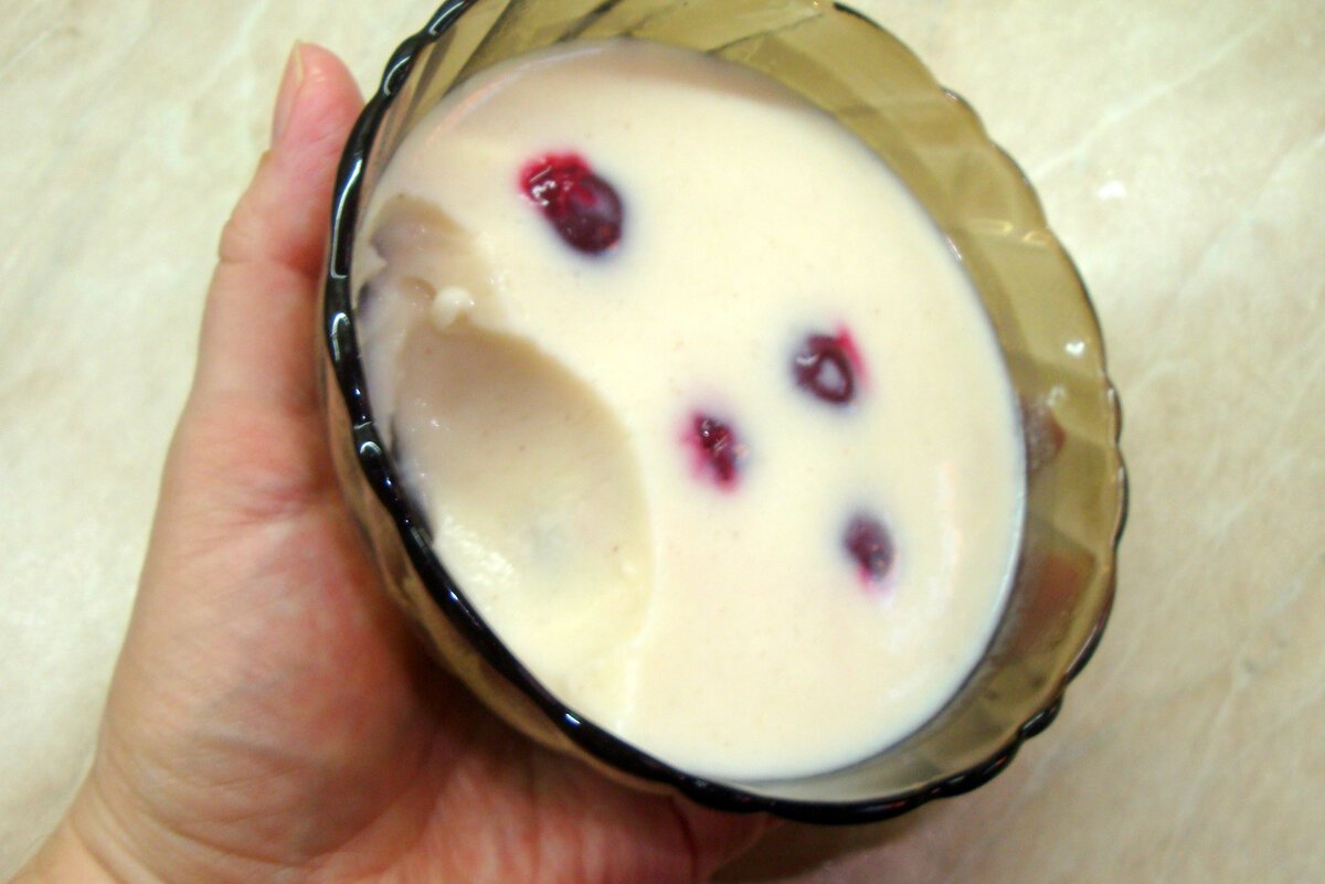Десерт из ряженки с желатином
