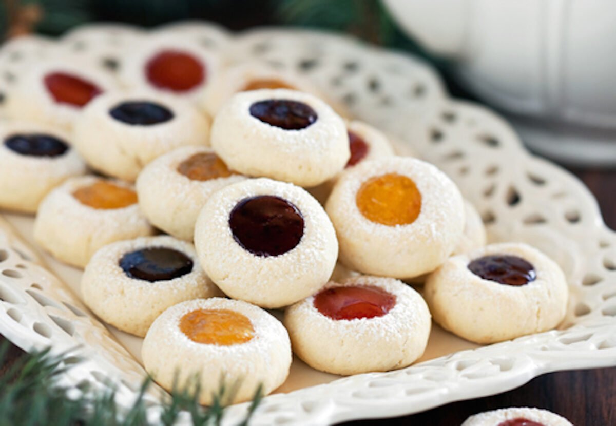 Печенье с клюквенным джемом