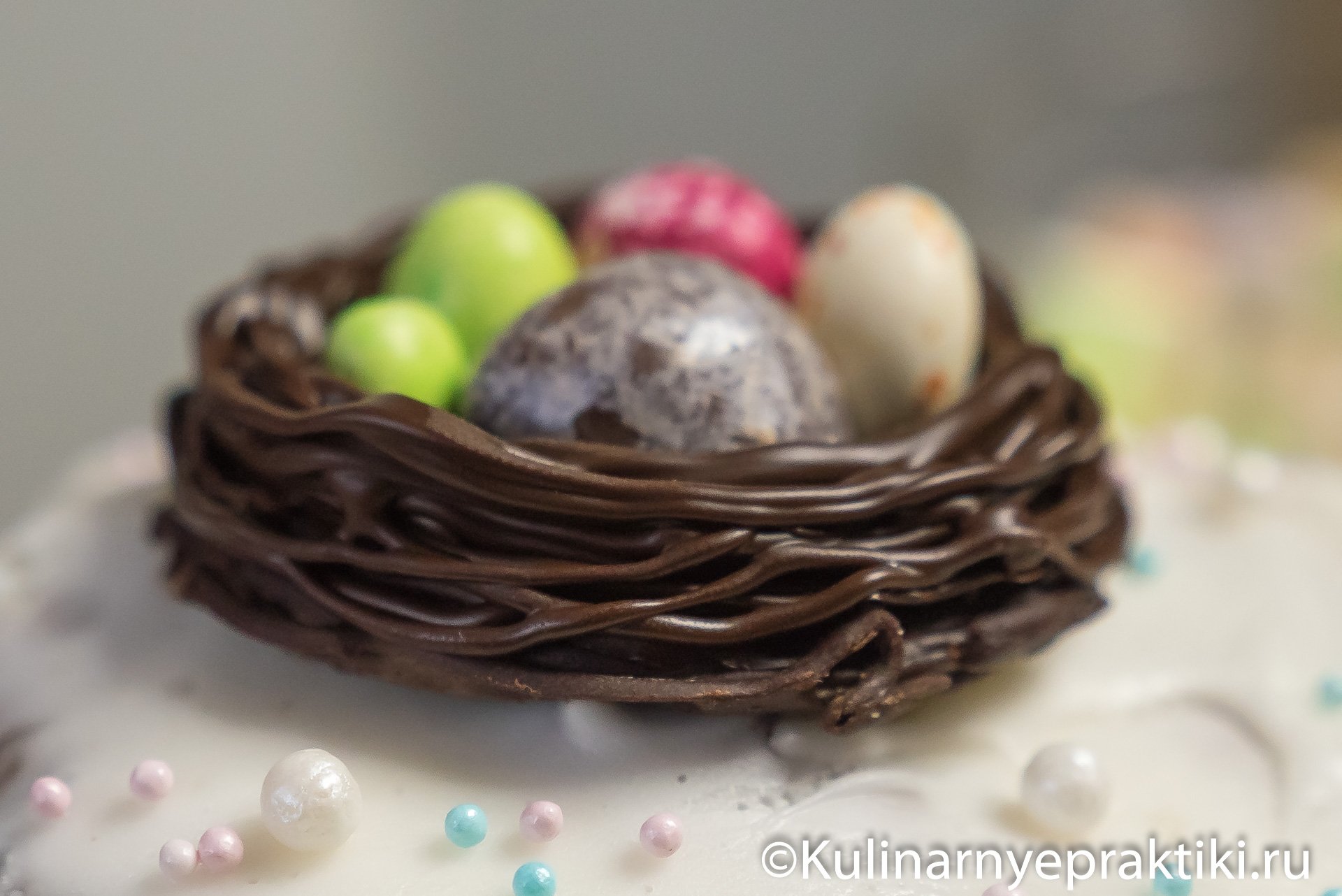 Шоколадное гнездо на кулич