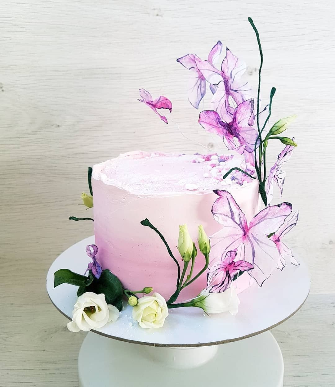 Украшение торта вафельной бумагой фото