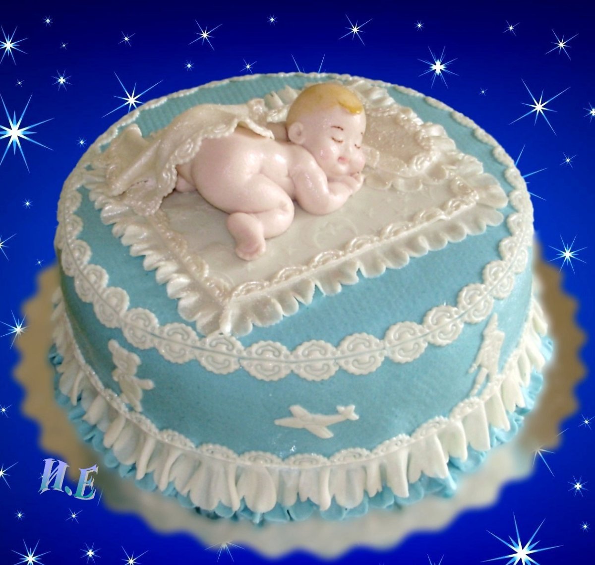 Торт мишка на Луне для мальчика