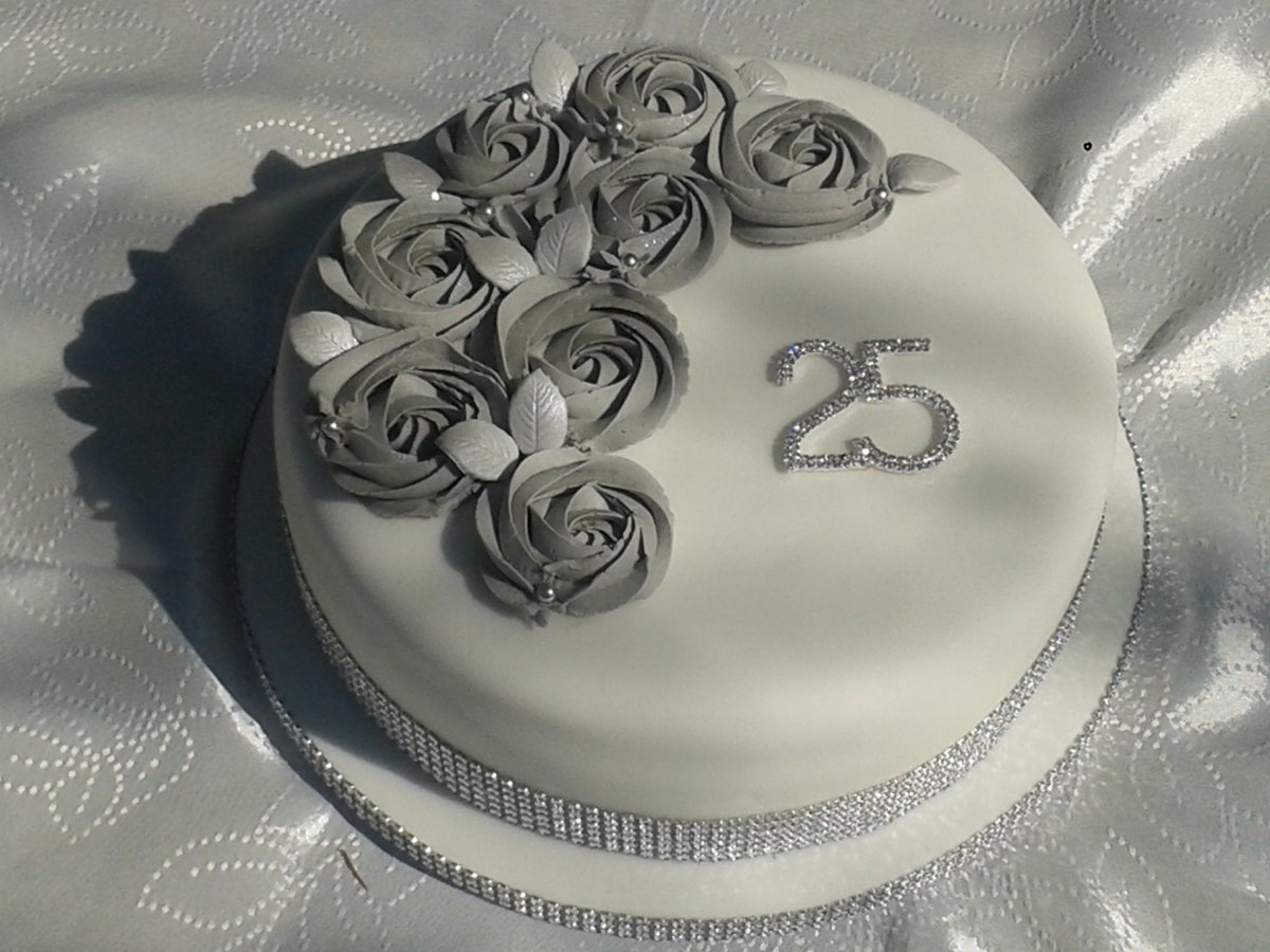Торт серебряная свадьба 25