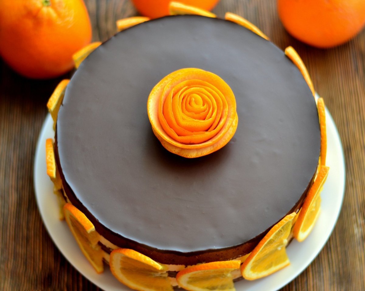 Апельсиновый торт декор