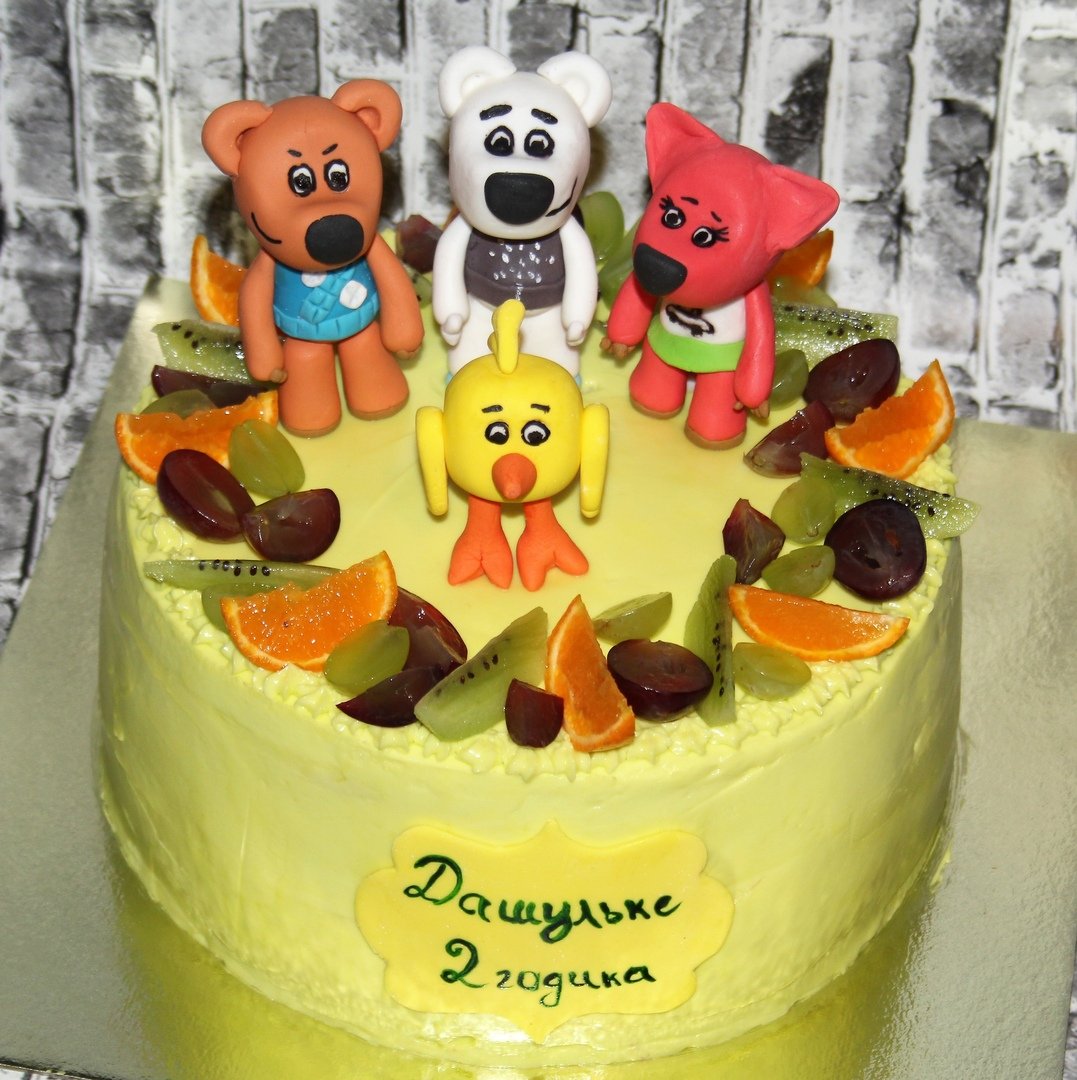 Торт с Мимимишками для мальчика 5 лет без мастики