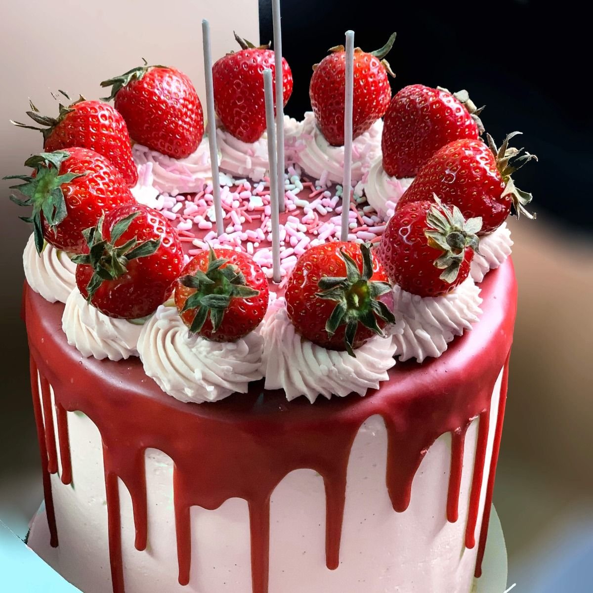 Happy Birthday Strawberry Cake