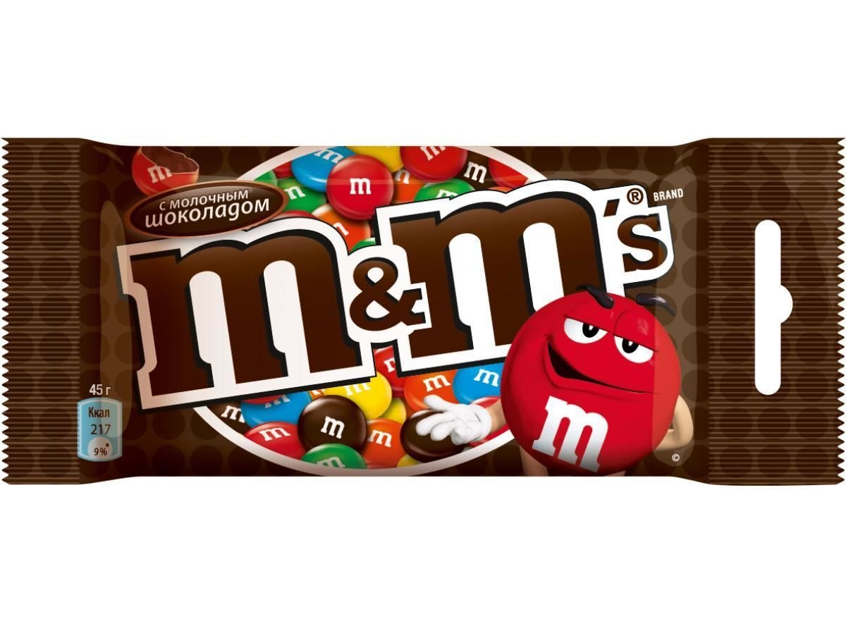 Драже m&m с молочным шоколадом 45г