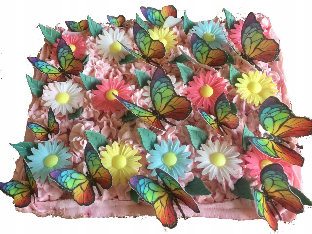 Цветы вафельные шиповник микс (200 шт/упак)