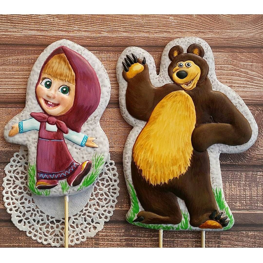 Тортик с топперами Маша и медведь