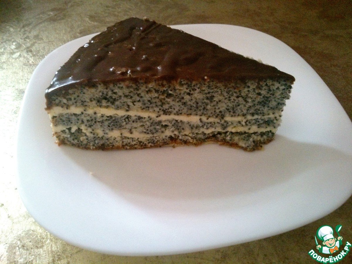 Шоколадно маковый торт