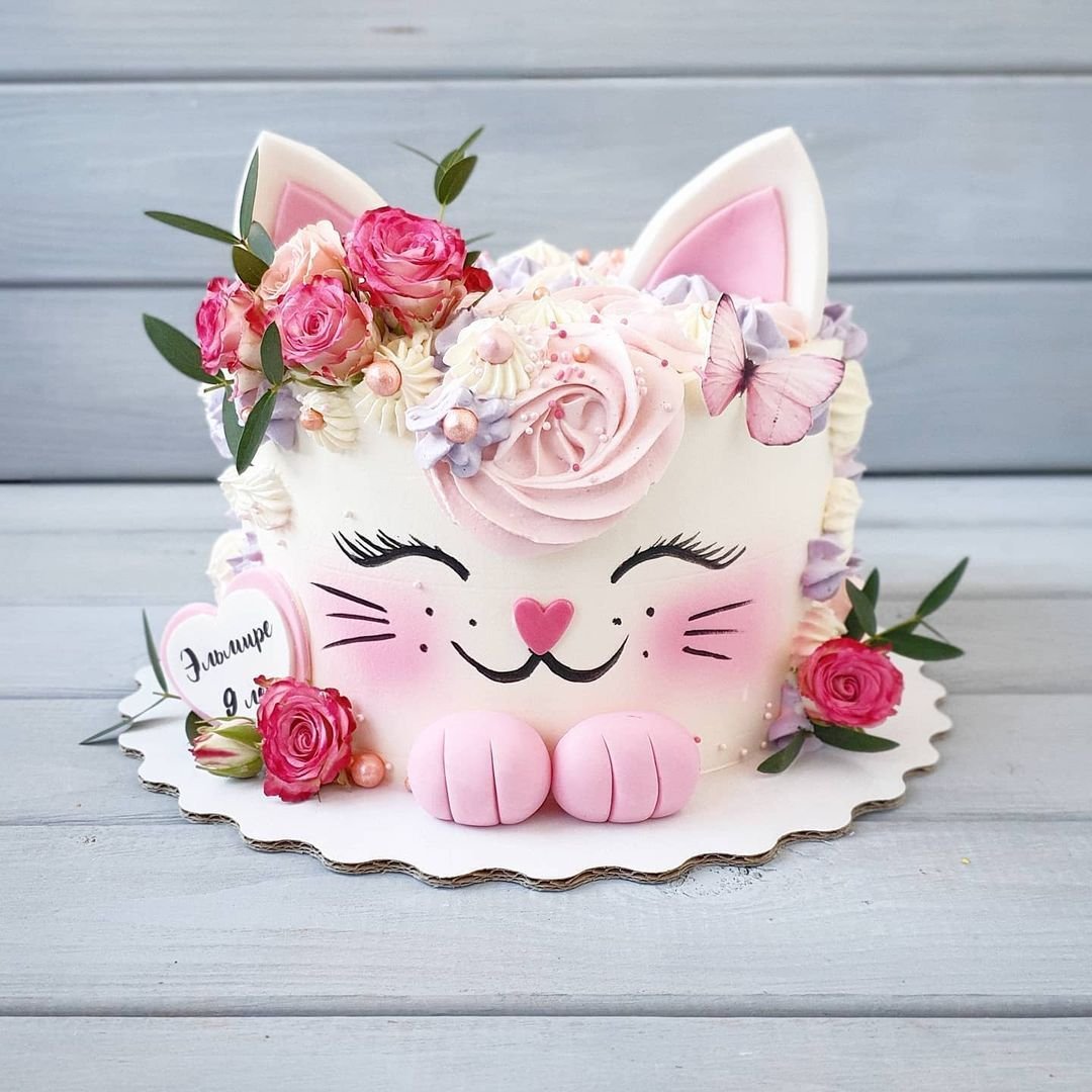 Торт детский с кошечкой