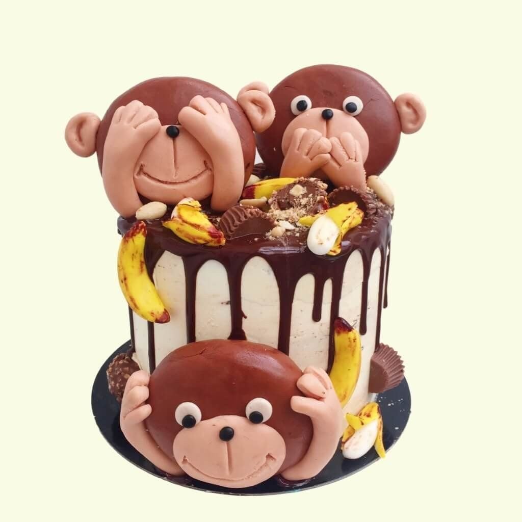 Торт с обезьянками для мамы