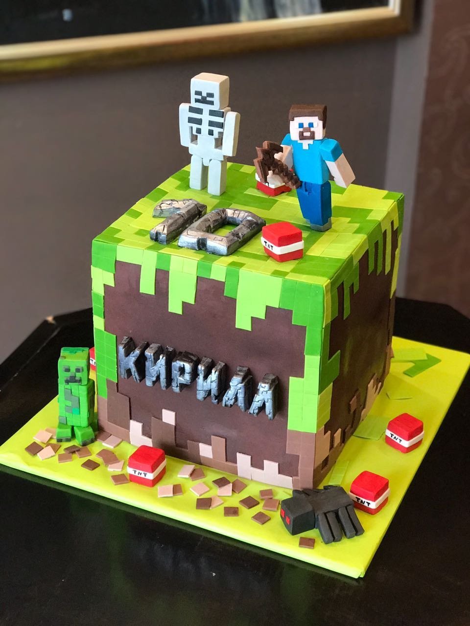 Торт для мальчика миникрафт