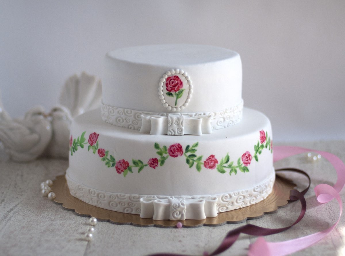 Торт на ситцевую свадьбу без мастики