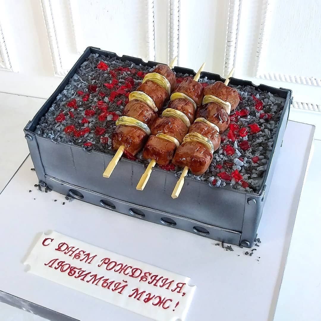 Торт мангал с шашлыком