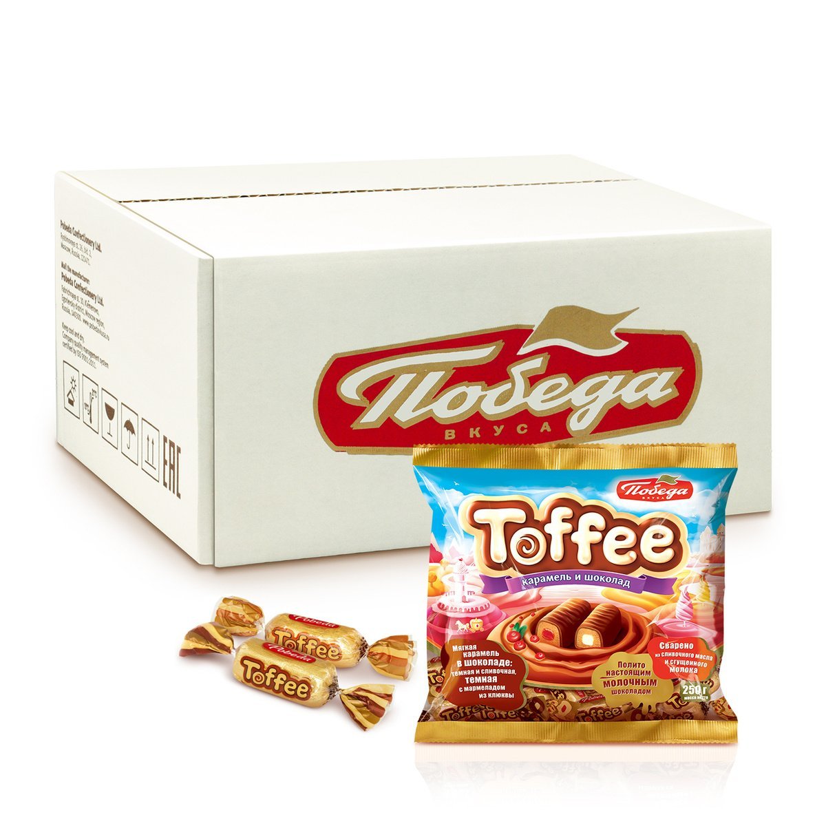 Toffee на черном фоне