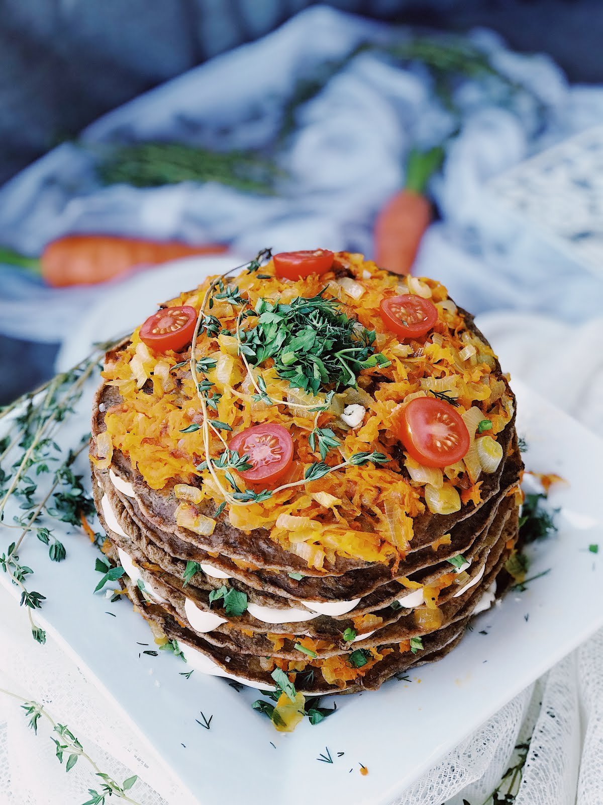 Печёночный торт с грибами