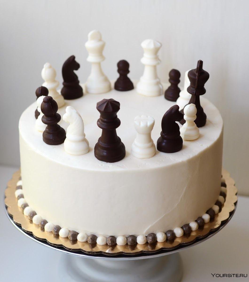 Украшение торта шахматы