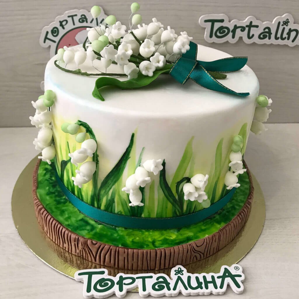 Кремовый торт с ландышами
