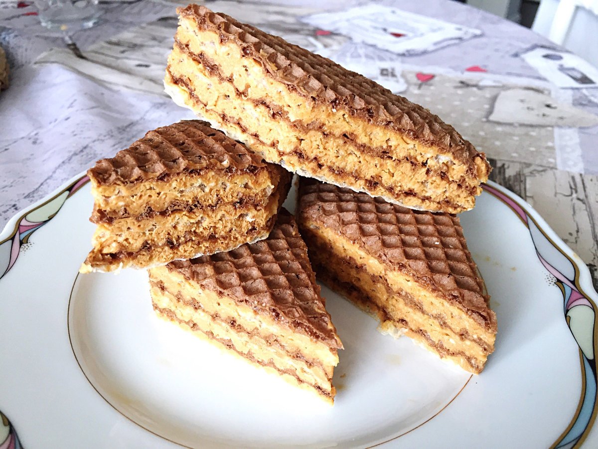 Яшкино вафли со сгущенкой круглые