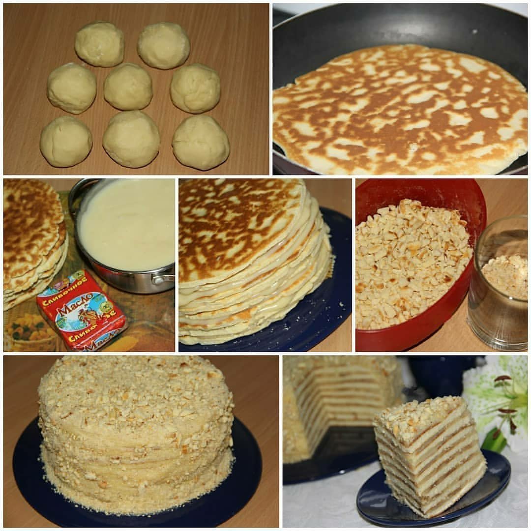 Торт из вафельных коржей со сгущенкой