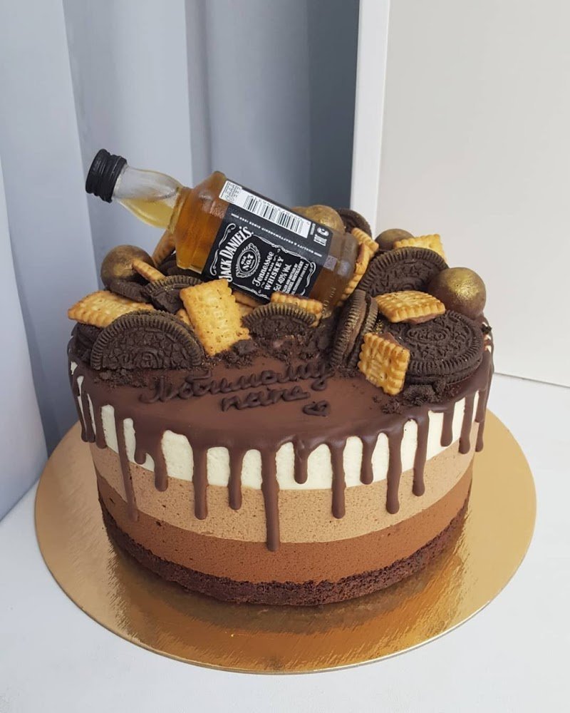 Украшение торта для мужчины с бутылкой