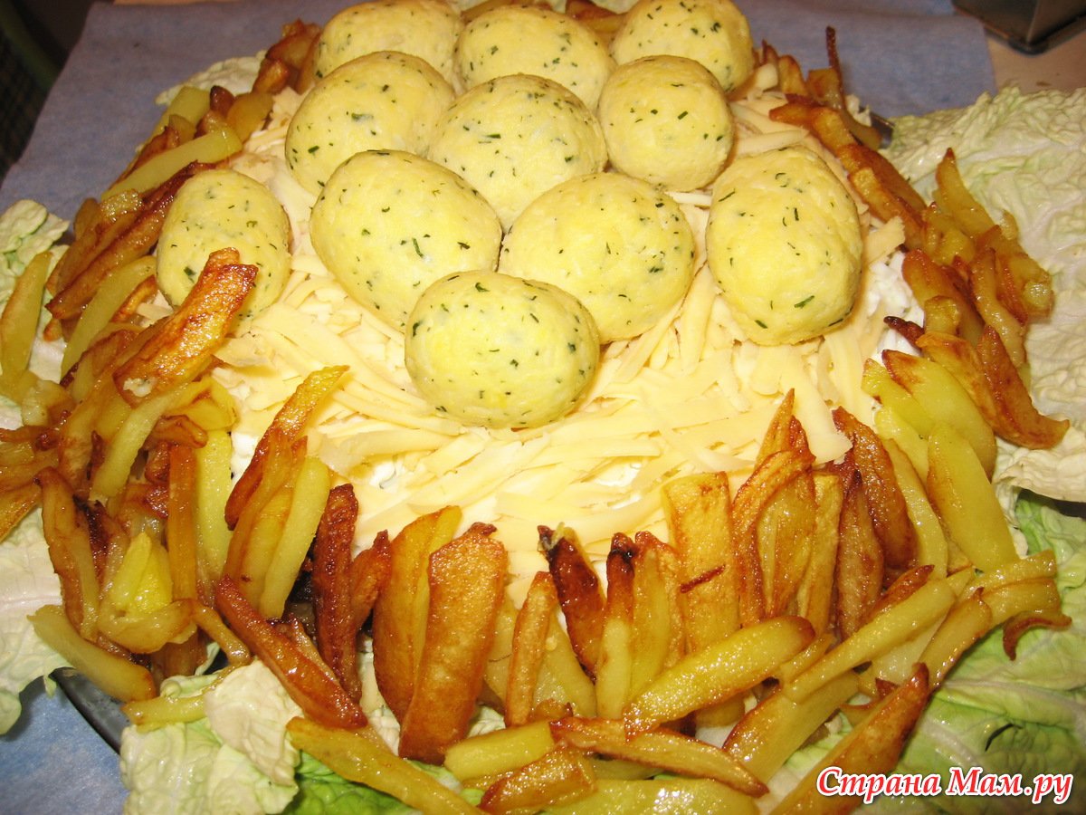 Салат глухариное гнездо классический