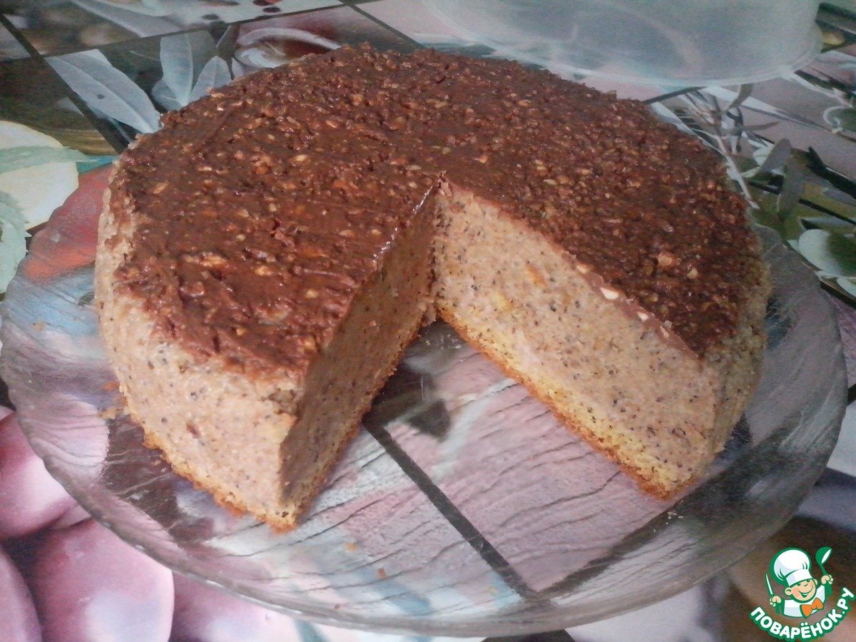 Торт пища богов с грецкими орехами