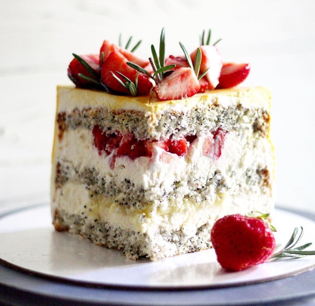Торт маковый бисквит лимонный курд