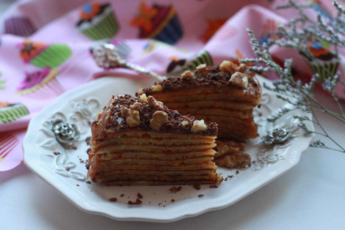 Блинный торт с кремом чиз