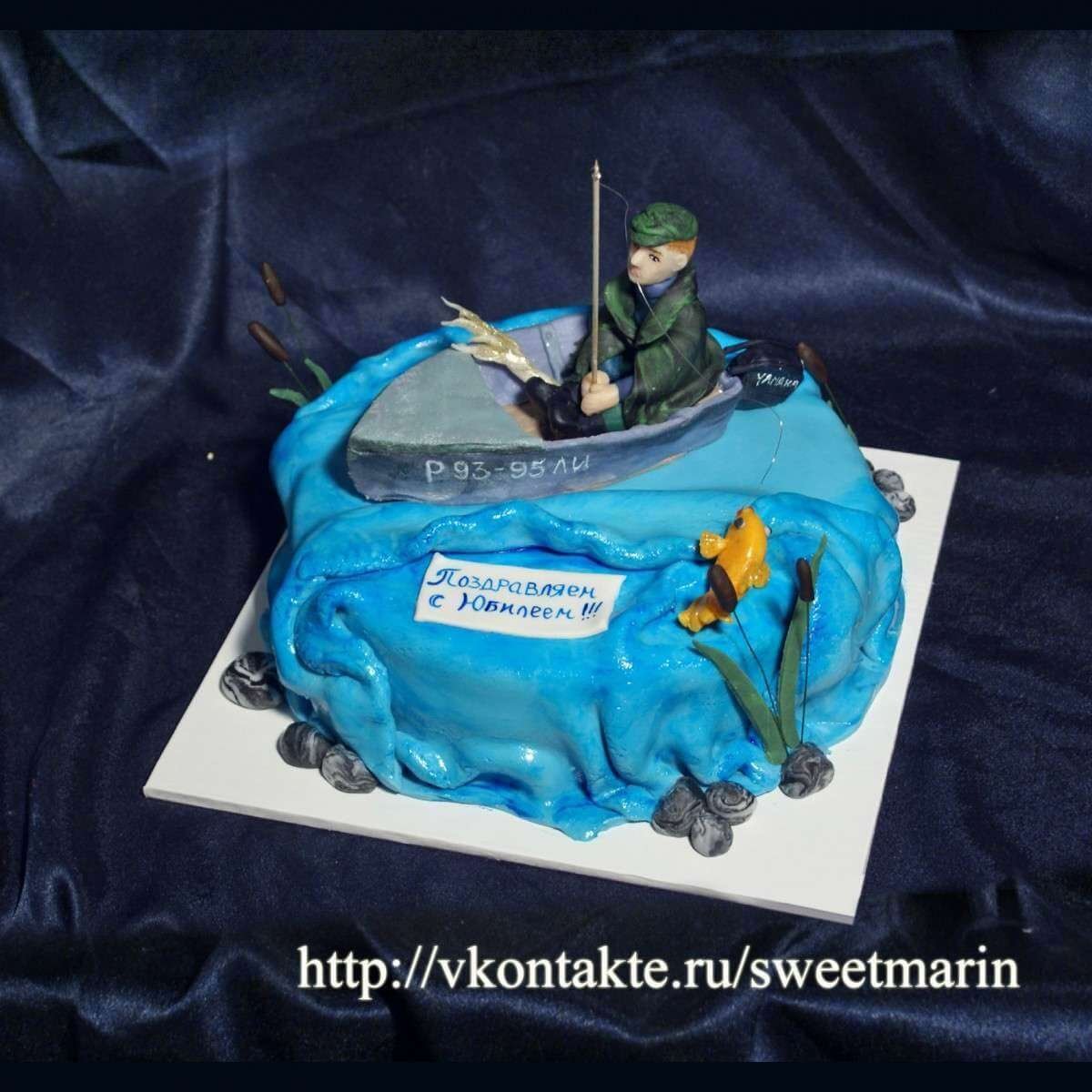 Торт для рыбака кремовый