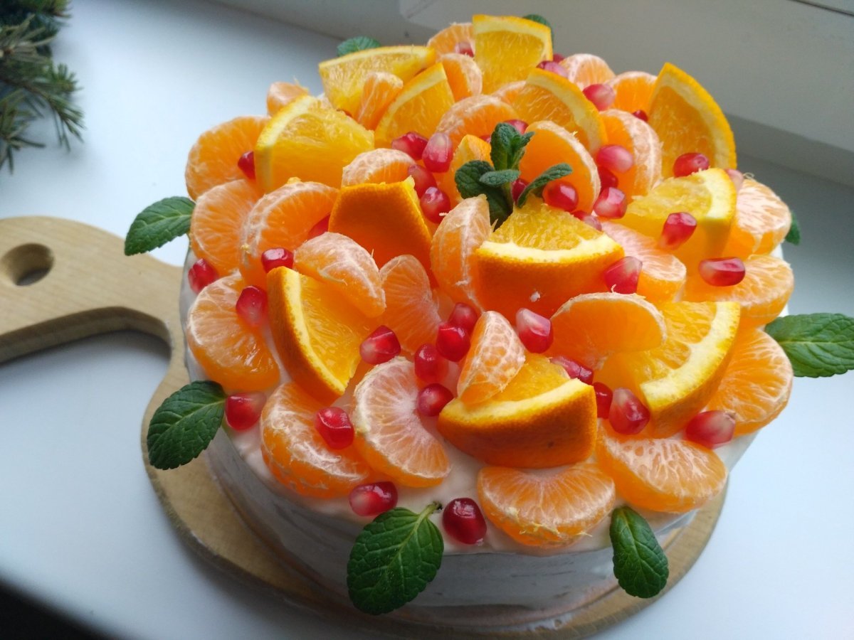 Украшение из апельсина для торта