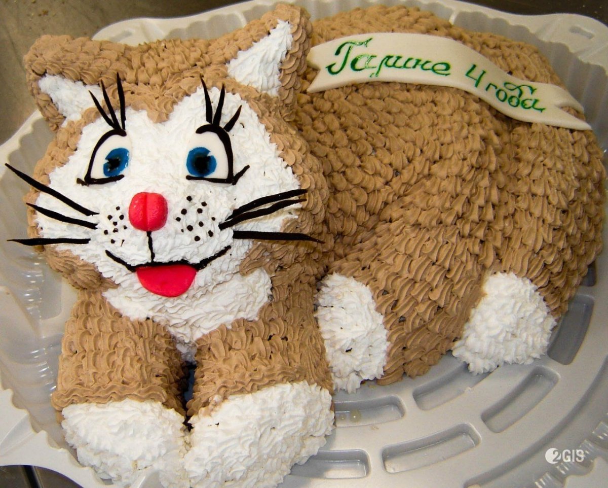 Торт котик из крема