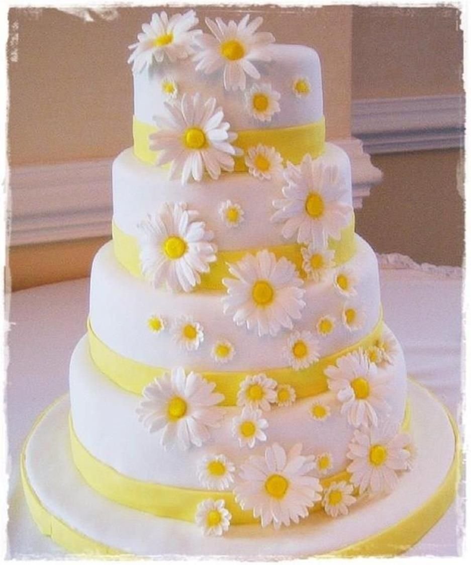 Торт на ромашковую свадьбу