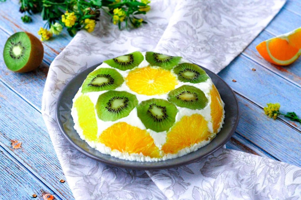 Торт киви желе