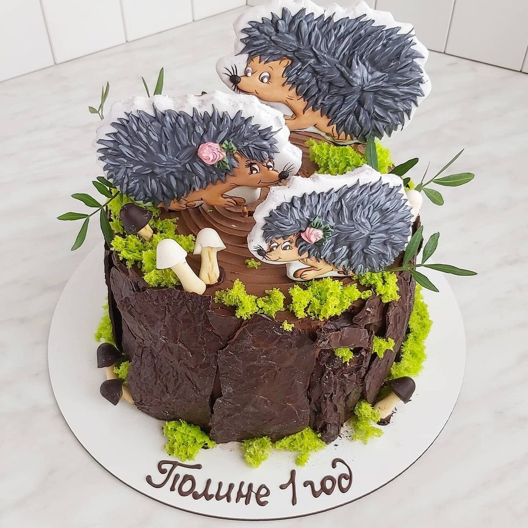 Украсить торт ежиками