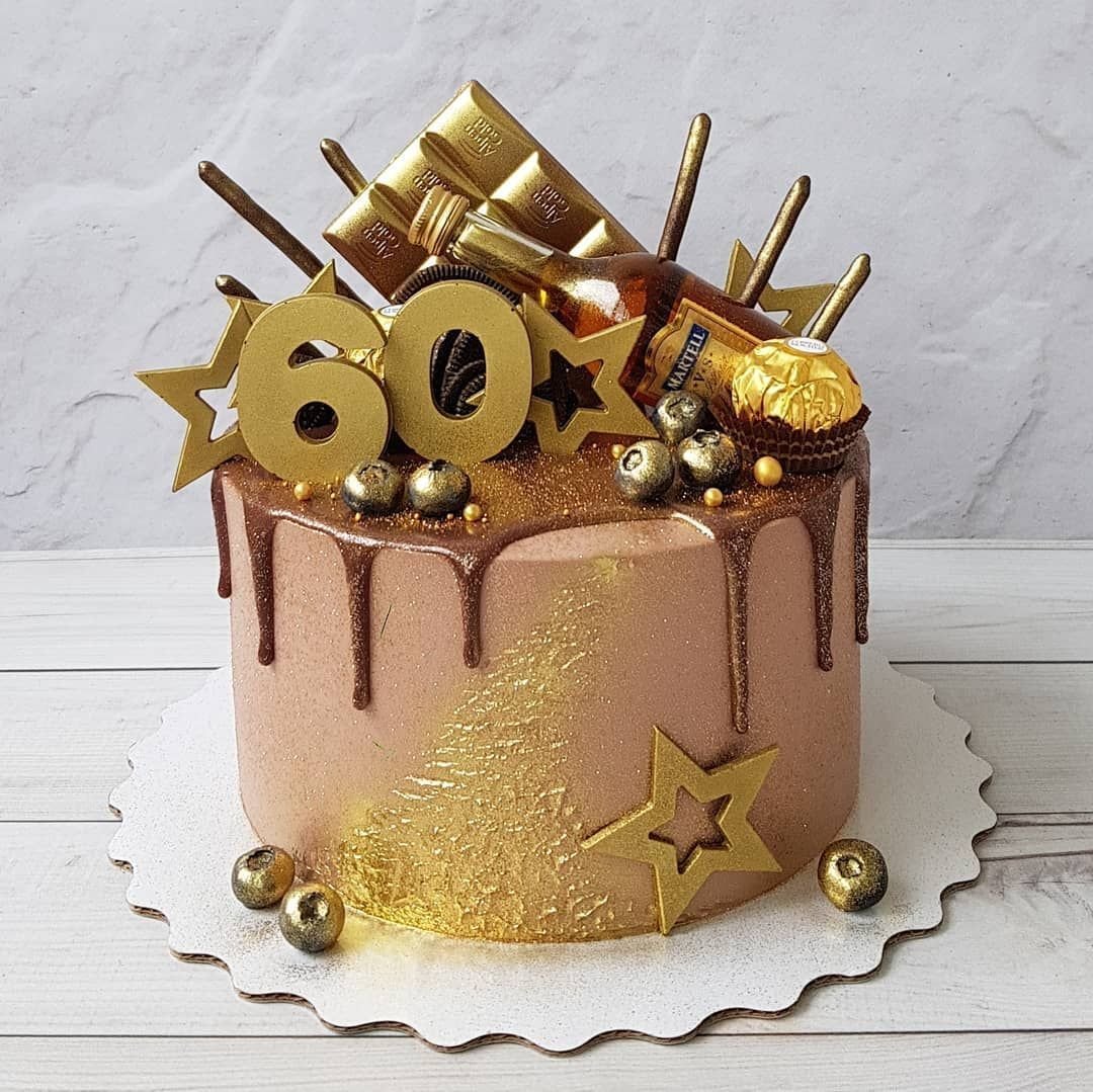 Торт двухъярусный на юбилей мужчине 50 лет