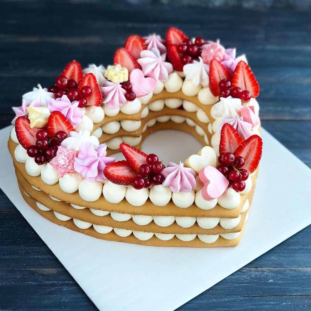 Муссовое сердце торт