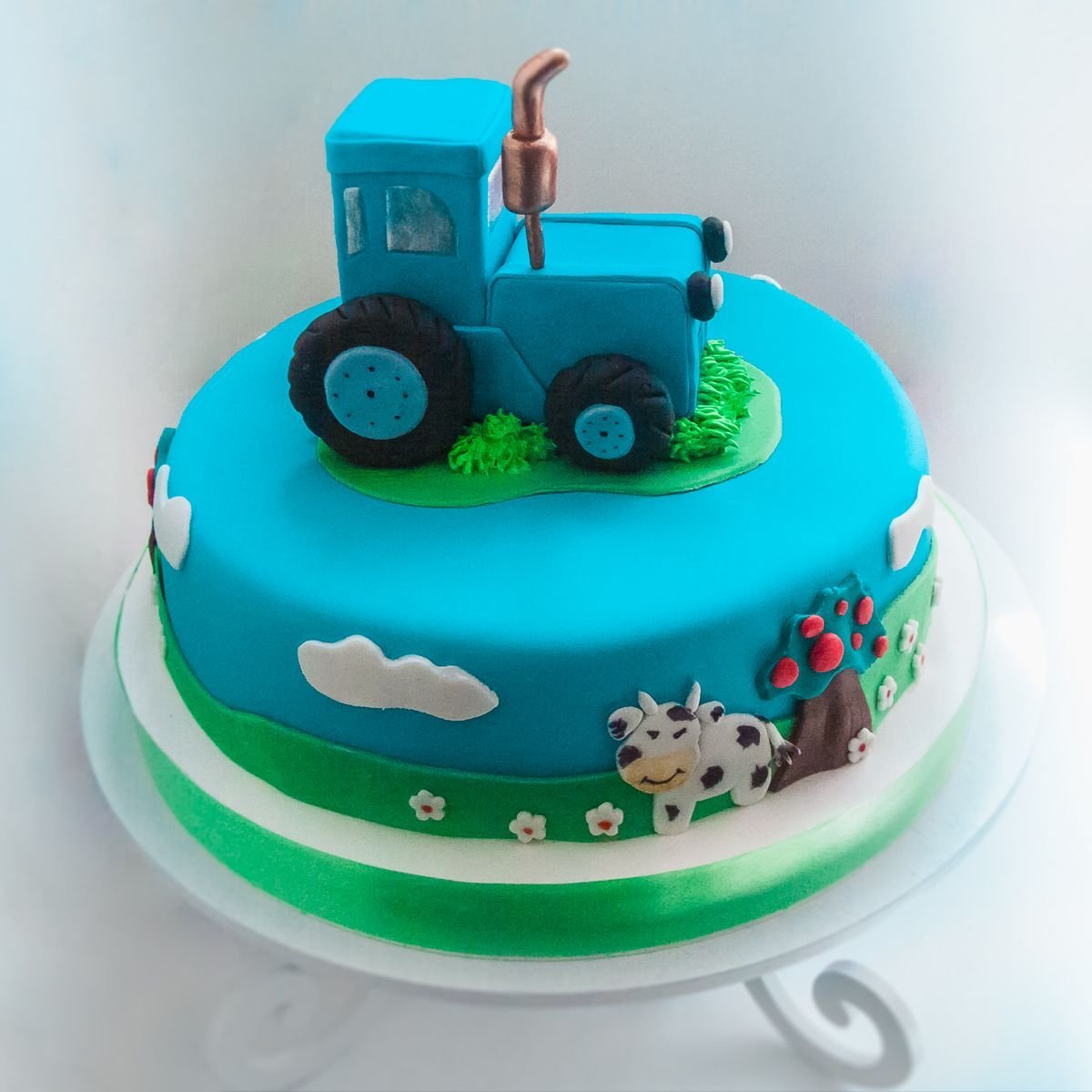 Торт синий трактор своими руками