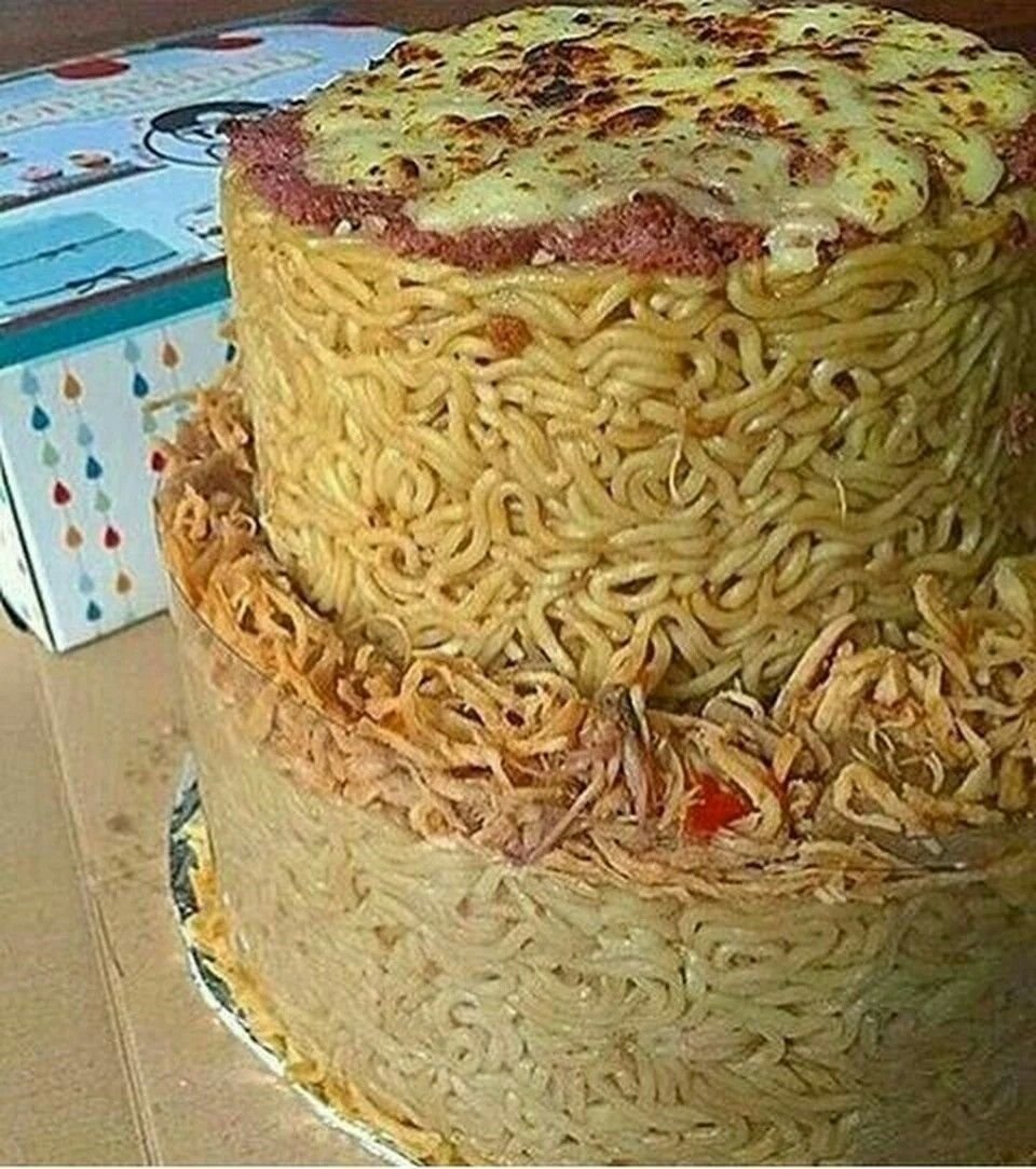 Макаронный торт