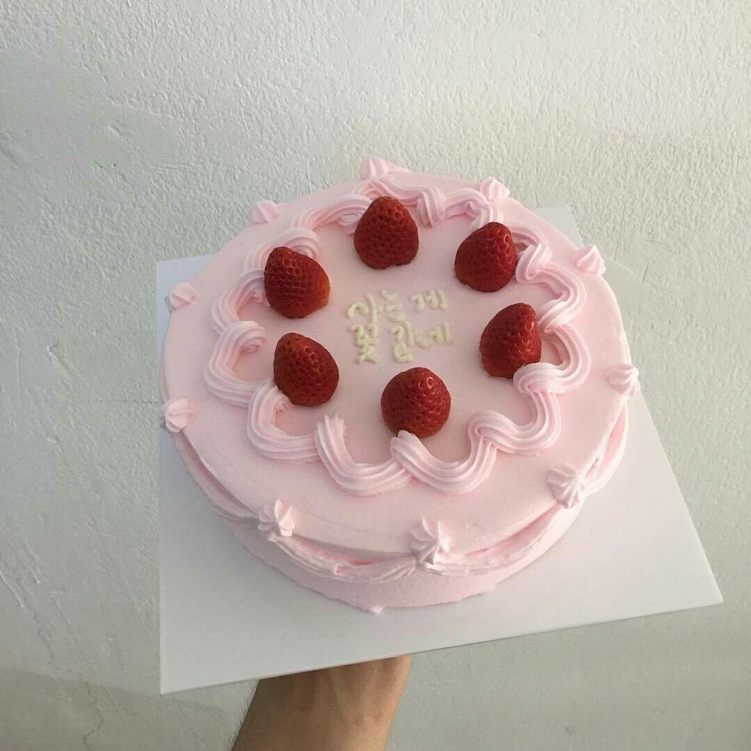 Корейский торт розовый