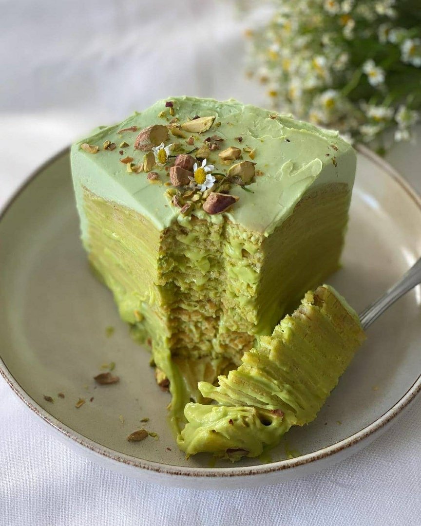 Чизкейк с фисташками и карамелью