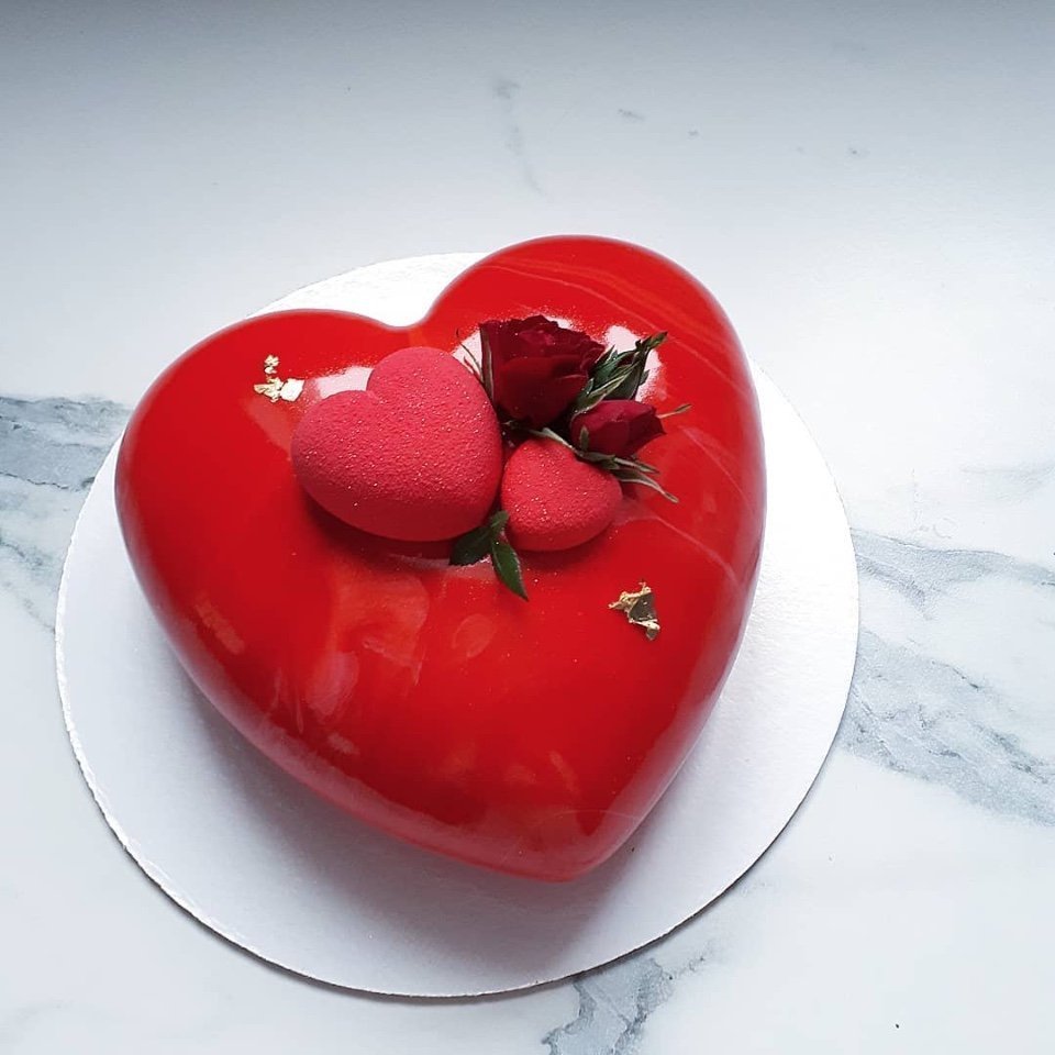 Муссовые пирожные сердечки