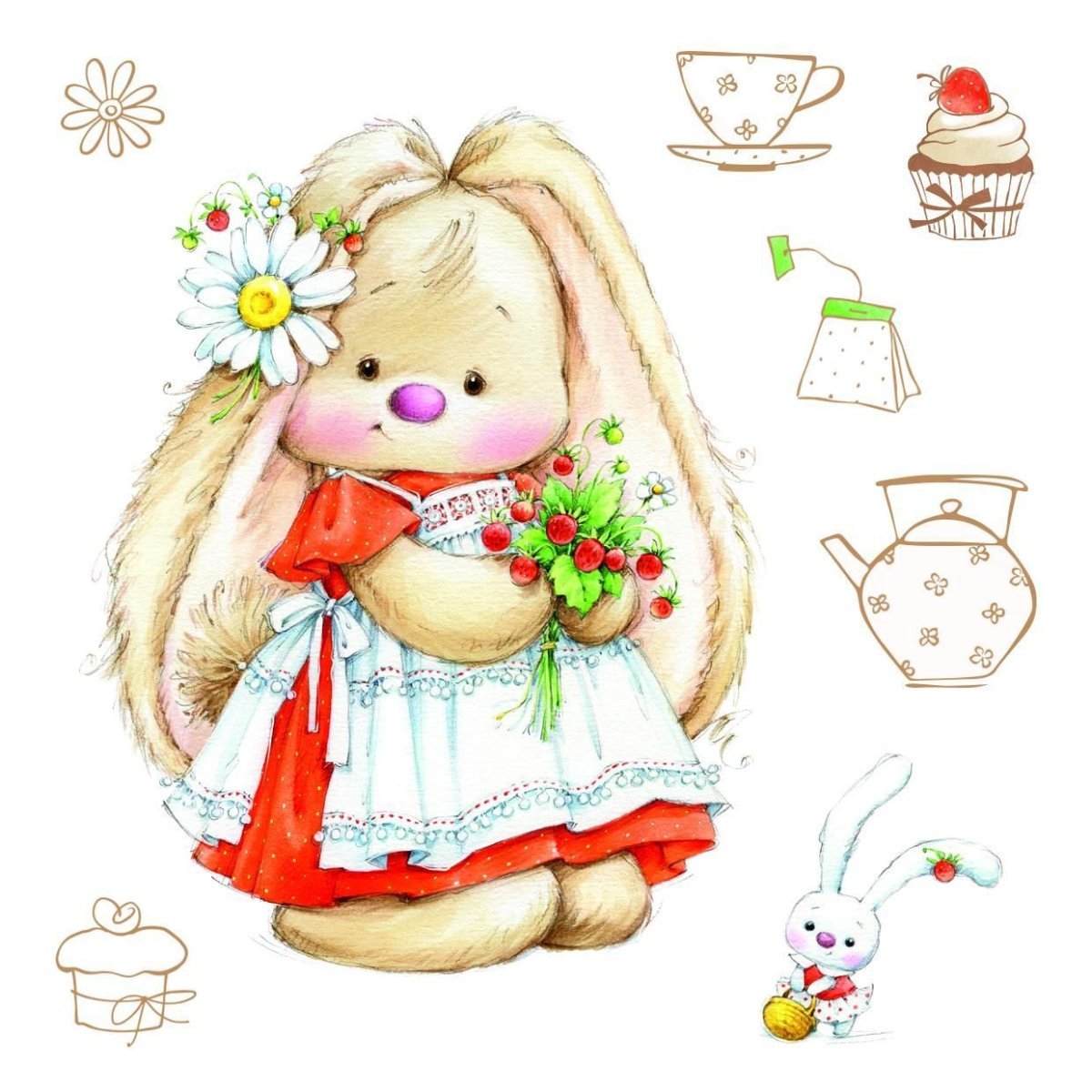 Мягкая игрушка Зайка ми с красным сердечком 23 см