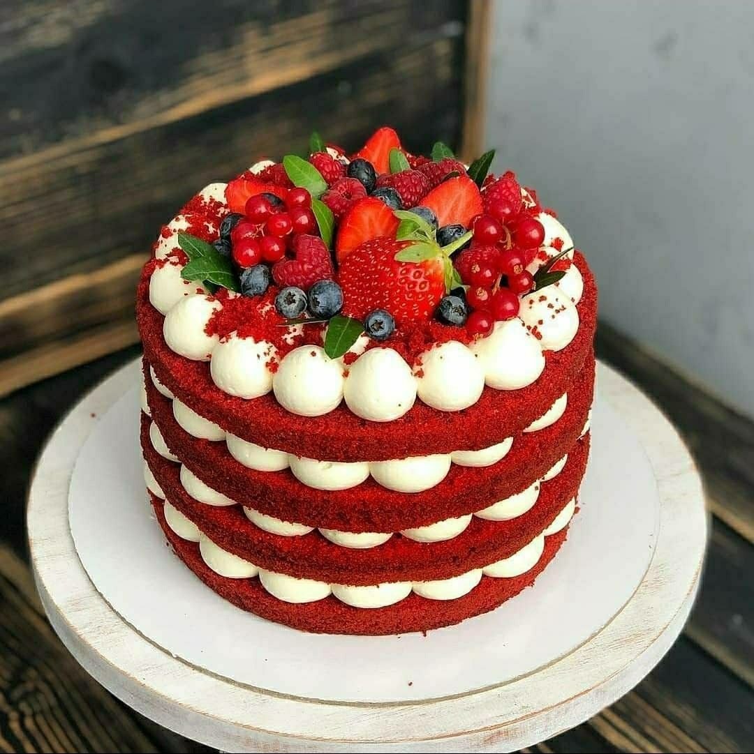 Торт красный бархат с конфи