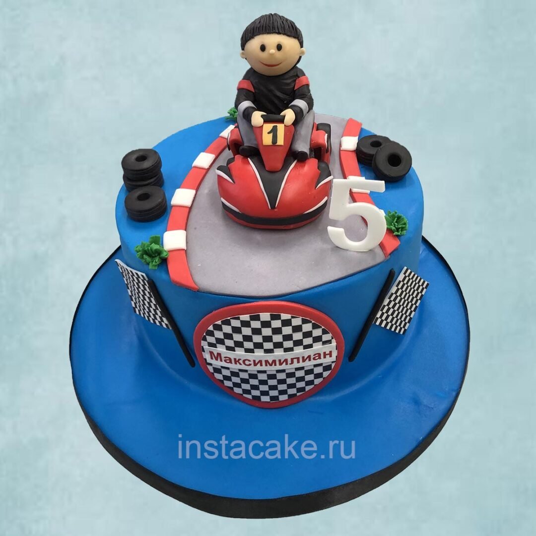 Торт с гоночными машинами