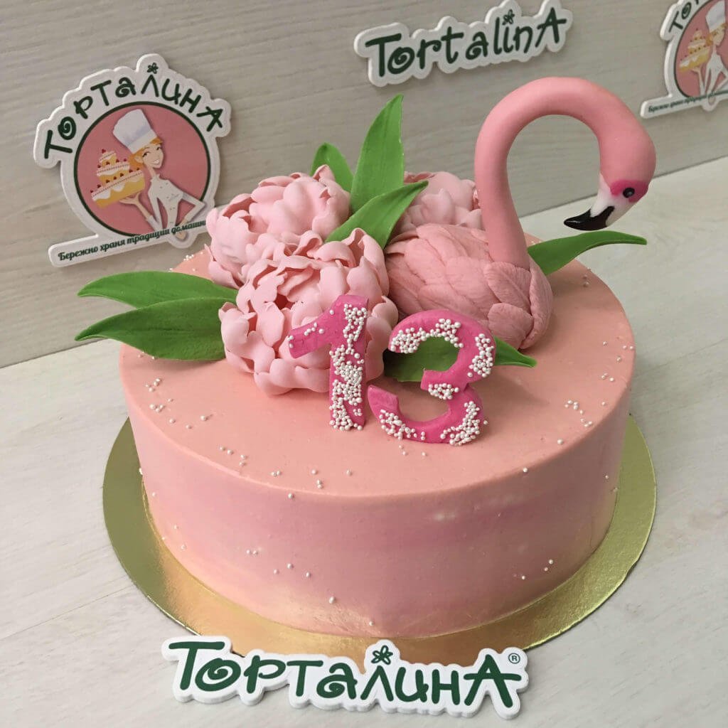 Торт в виде фламинго