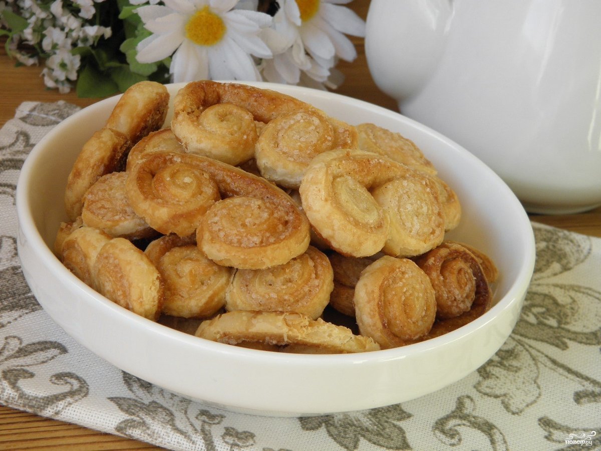 Печенье ушки из творога с сахаром