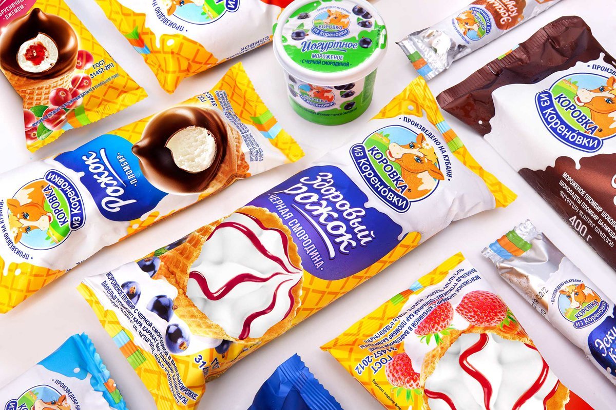 Упаковка пломбира коровка из Кореновки